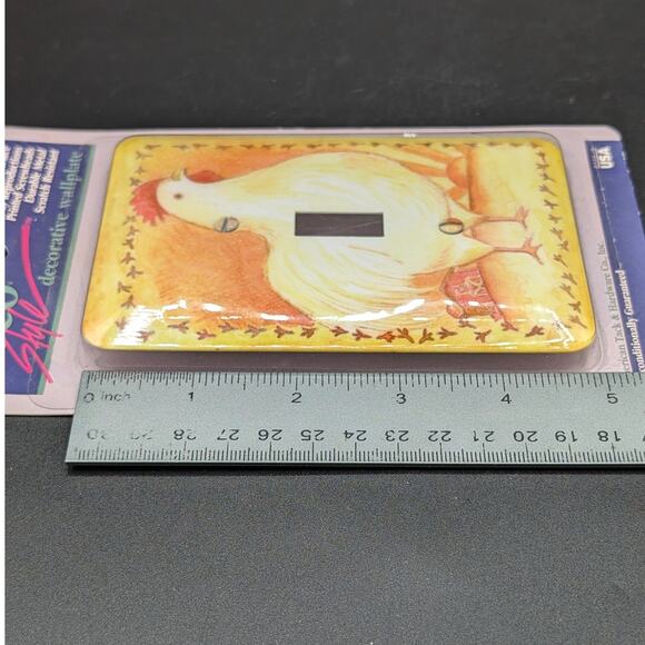Vintage Rooster Switch Plate Cover Chicken NOS Deco Style Decorative Wall plate - Picture 6 of 7